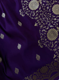 Bananasi Purple Mashru Silk Saree