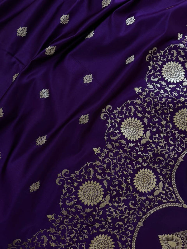 Bananasi Purple Mashru Silk Saree