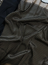 Black Mashru Silk Saree With Mina Buti