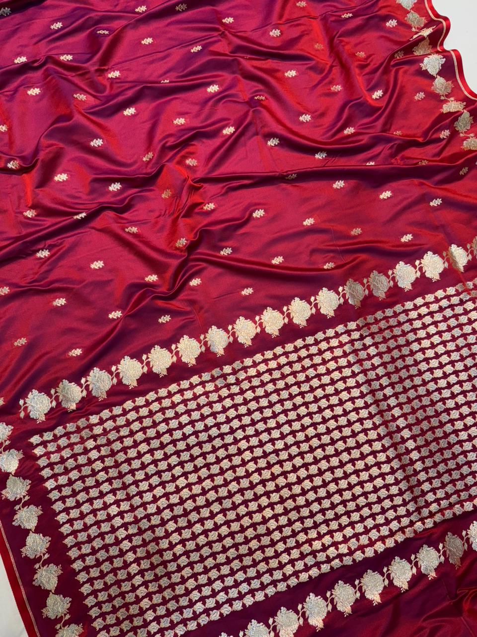 Red Mashru Silk Saree