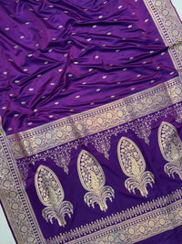 Purple Mashru Silk Saree