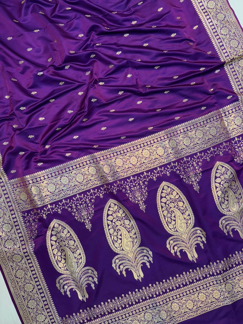 Purple Mashru Silk Saree