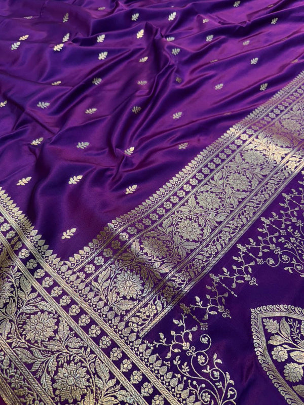 Purple Mashru Silk Saree