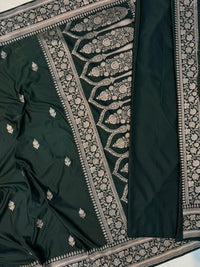 Dark Green Mashru Silk Saree