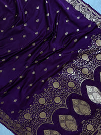 Bananasi Purple Mashru Silk Saree