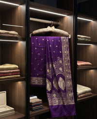 Bananasi Purple Mashru Silk Saree