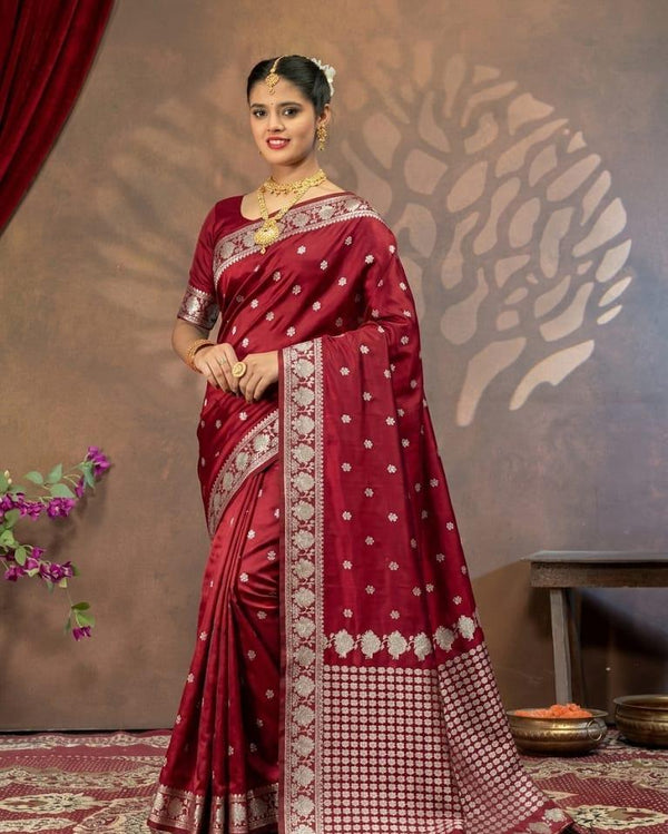 Red Mashru Silk Saree