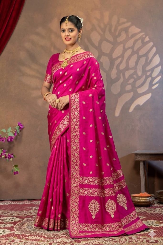Pink Mashru Silk Saree